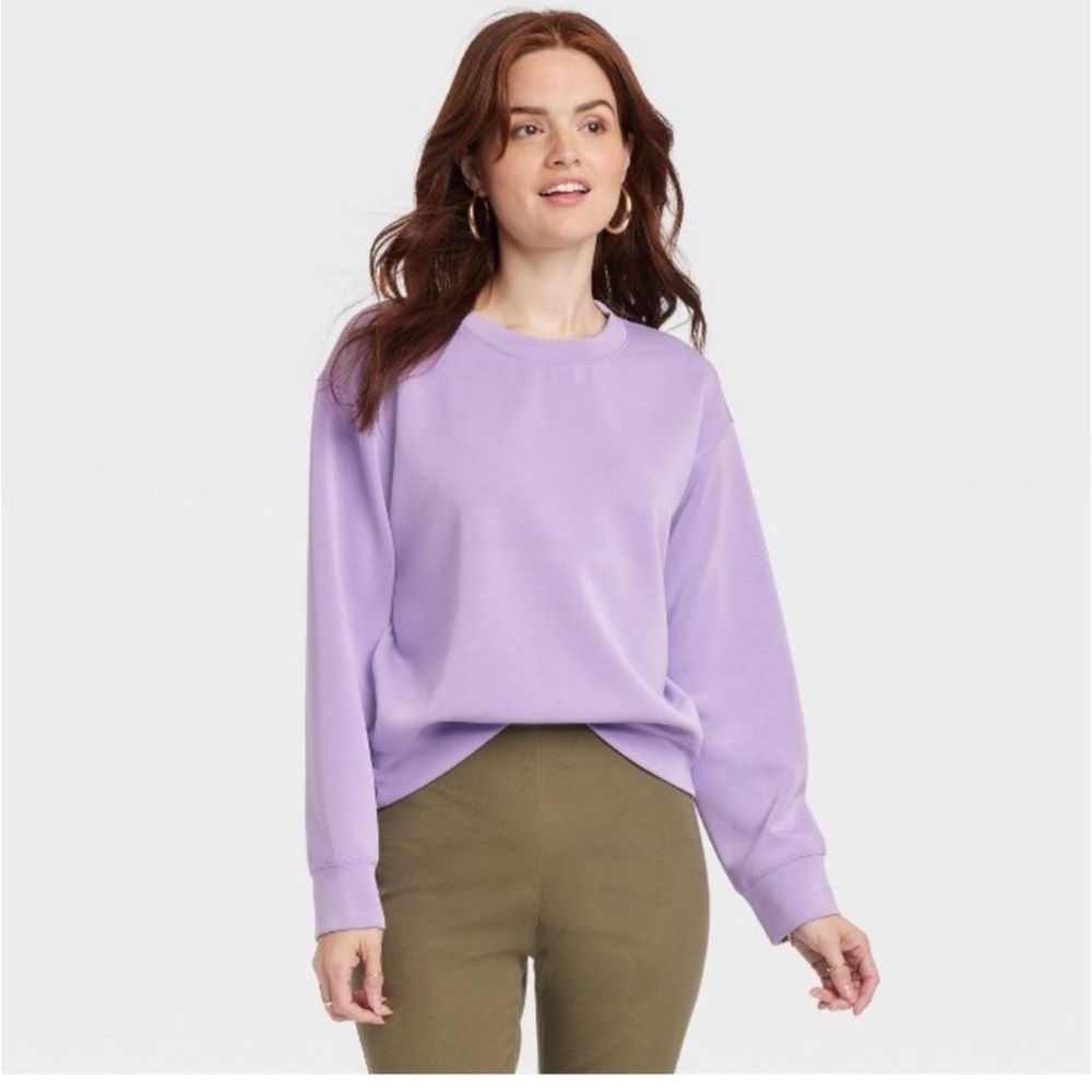 Women's Sandwash Sweatshirt - A New
Day Purple M
